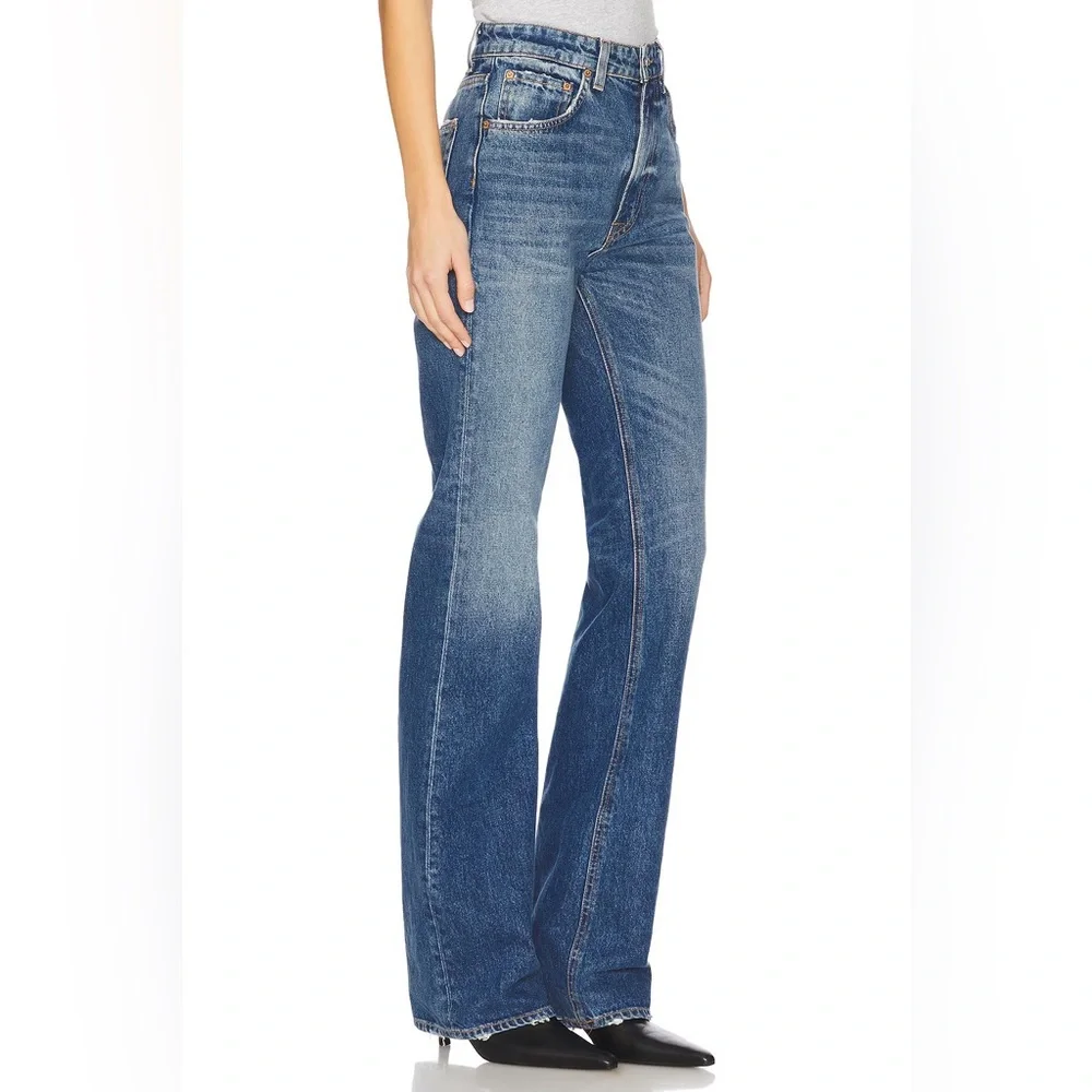 GRLFRND Blue Bootcut High-Rise Jeans